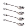 Silver Plated Spoon W/ Austrian Crystal Accent - 4 Piece Set